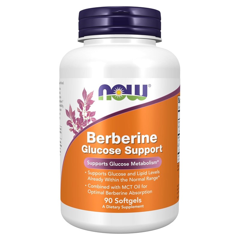 NOW Foods Berberine Glucose Support with MCT Oil, 90 Softgels